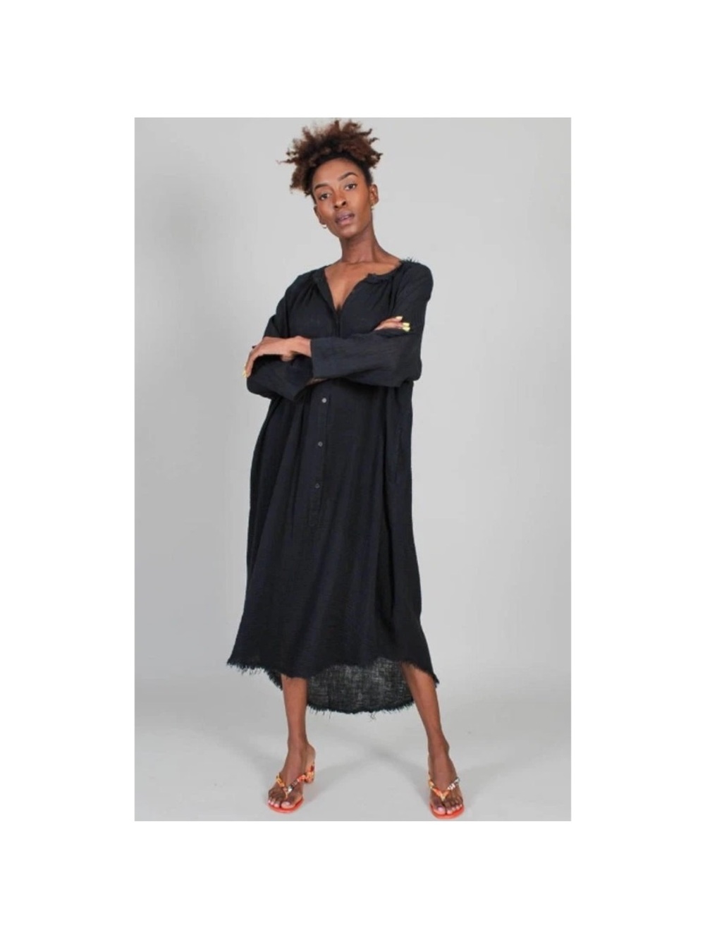 Raquel Allegra Navy Blue Poet Dress 3 Large Small Defect